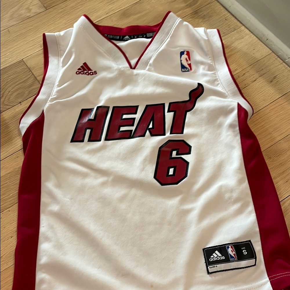 Adidas White and Red Heat Jersey